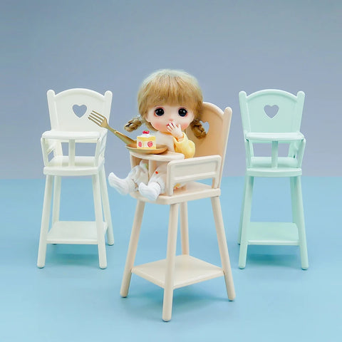 Doll Furniture Decoration 1/12 Metal Baby Chair Blythe OB11 GSC Lol Mini Dollhouse Accessories Play House Toys Gifts